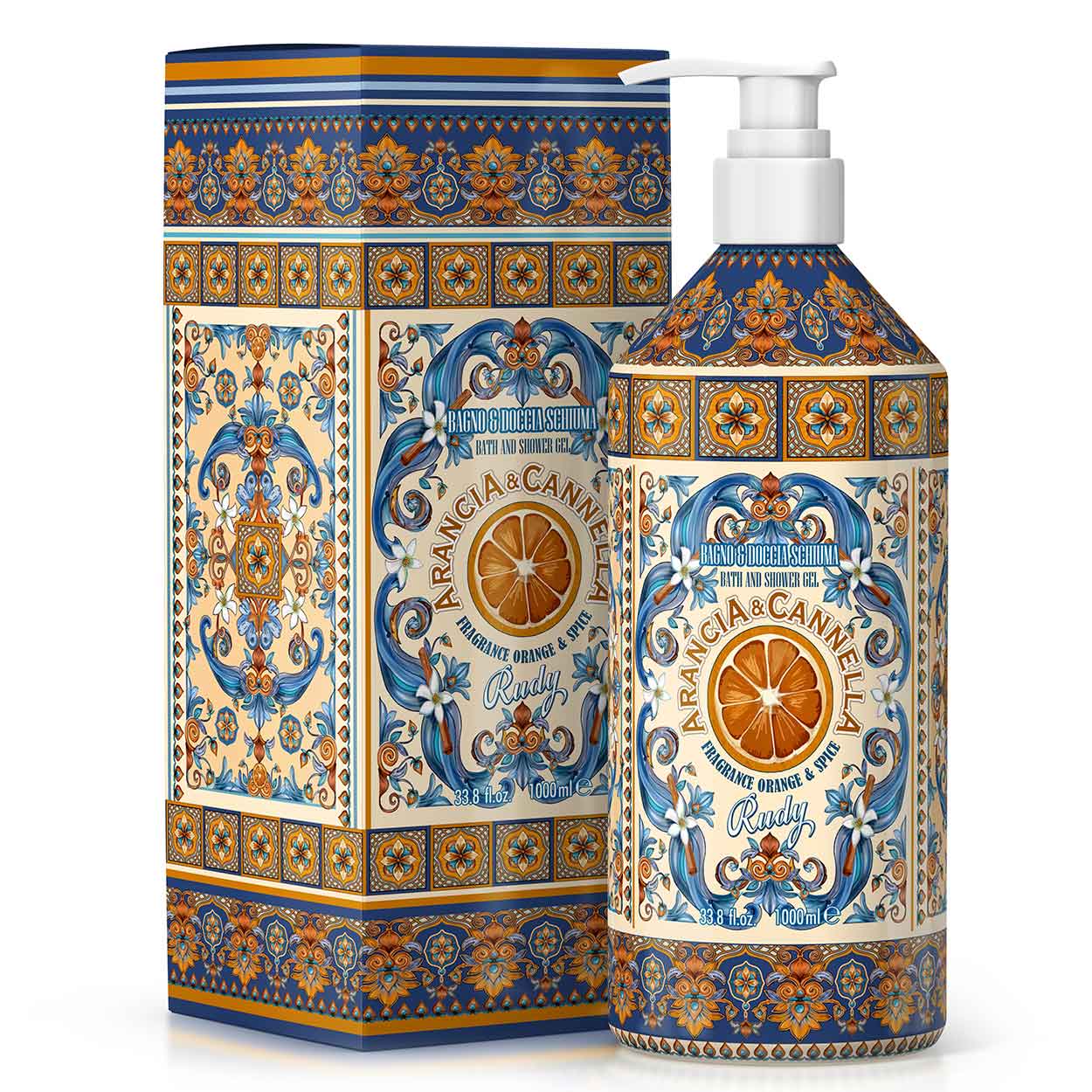 <b>Banho & Chuveiro Espuma 1000 mL</b><br>Edição Limitada<br><i>Laranja & Canela</i>