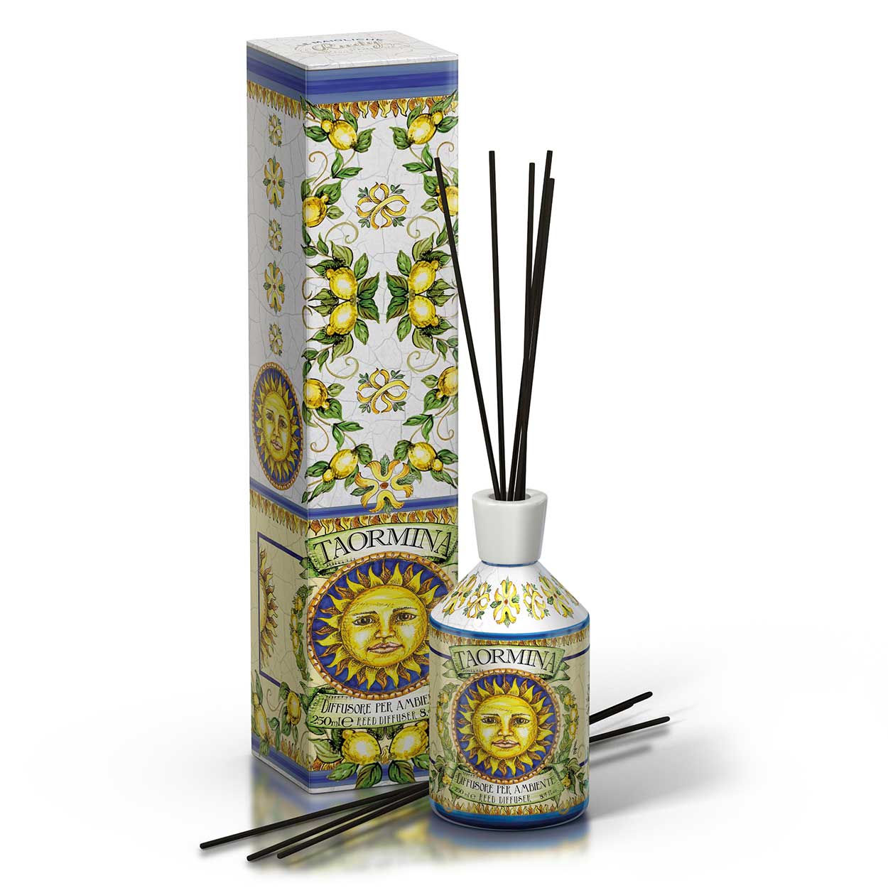 <b>Difusor de ambiente con varillas de 500 mL</b></br><i>Línea Taormina</i>