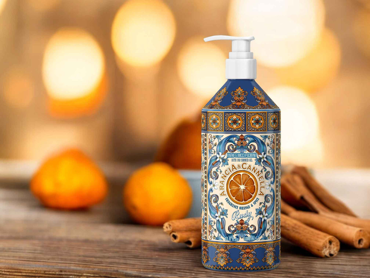 <b>Banho & Chuveiro Espuma 1000 mL</b><br>Edição Limitada<br><i>Laranja & Canela</i>