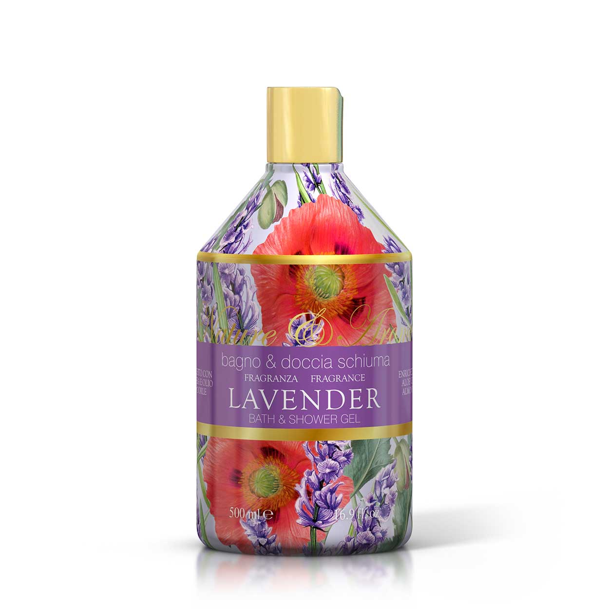 <b>Bagno docciaschiuma da 500 mL</b></br>Nature&Arome</br><i>Linea Lavender</i>