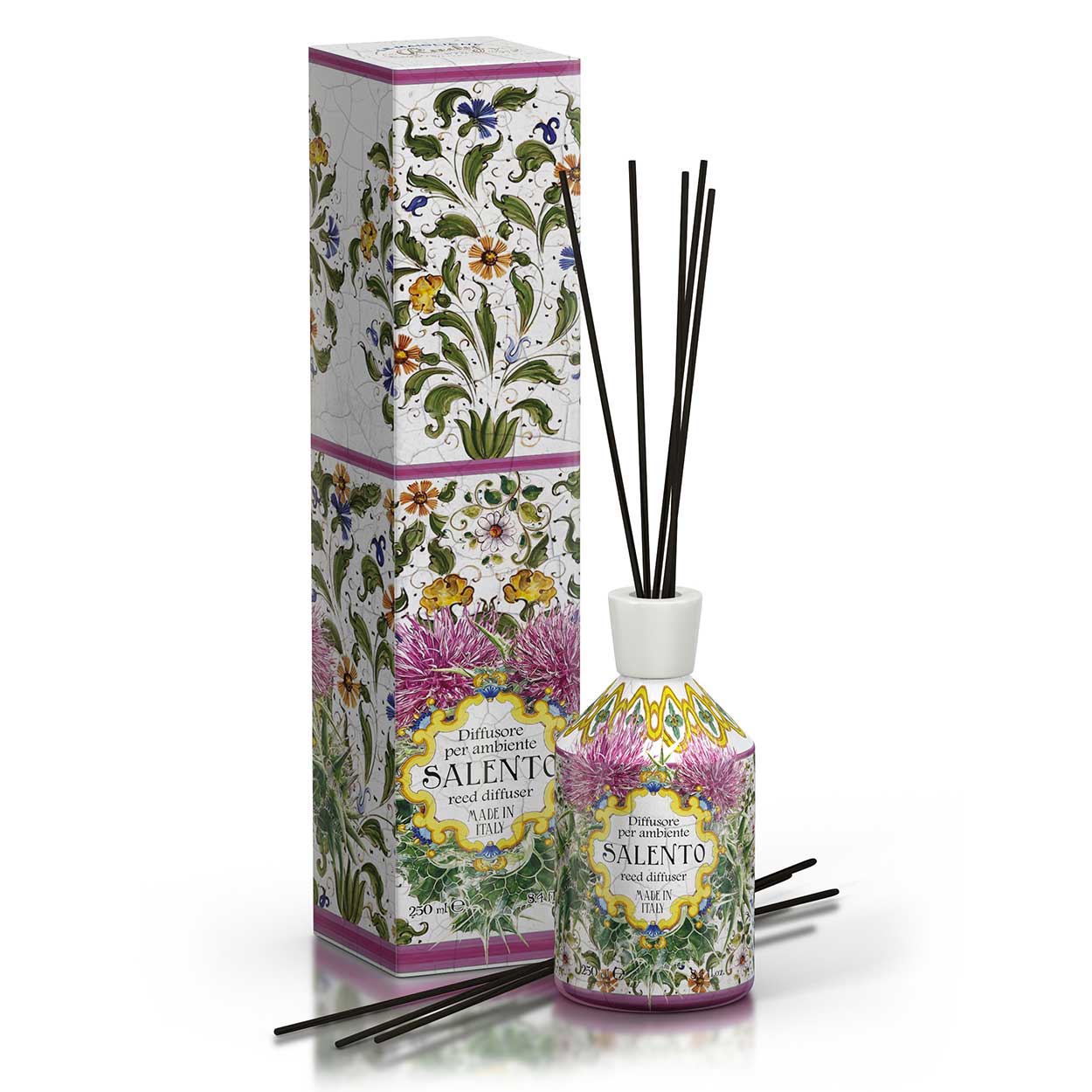 <b>Difusor de ambiente con varillas de 250 mL</b></br><i>Línea Salento</i>