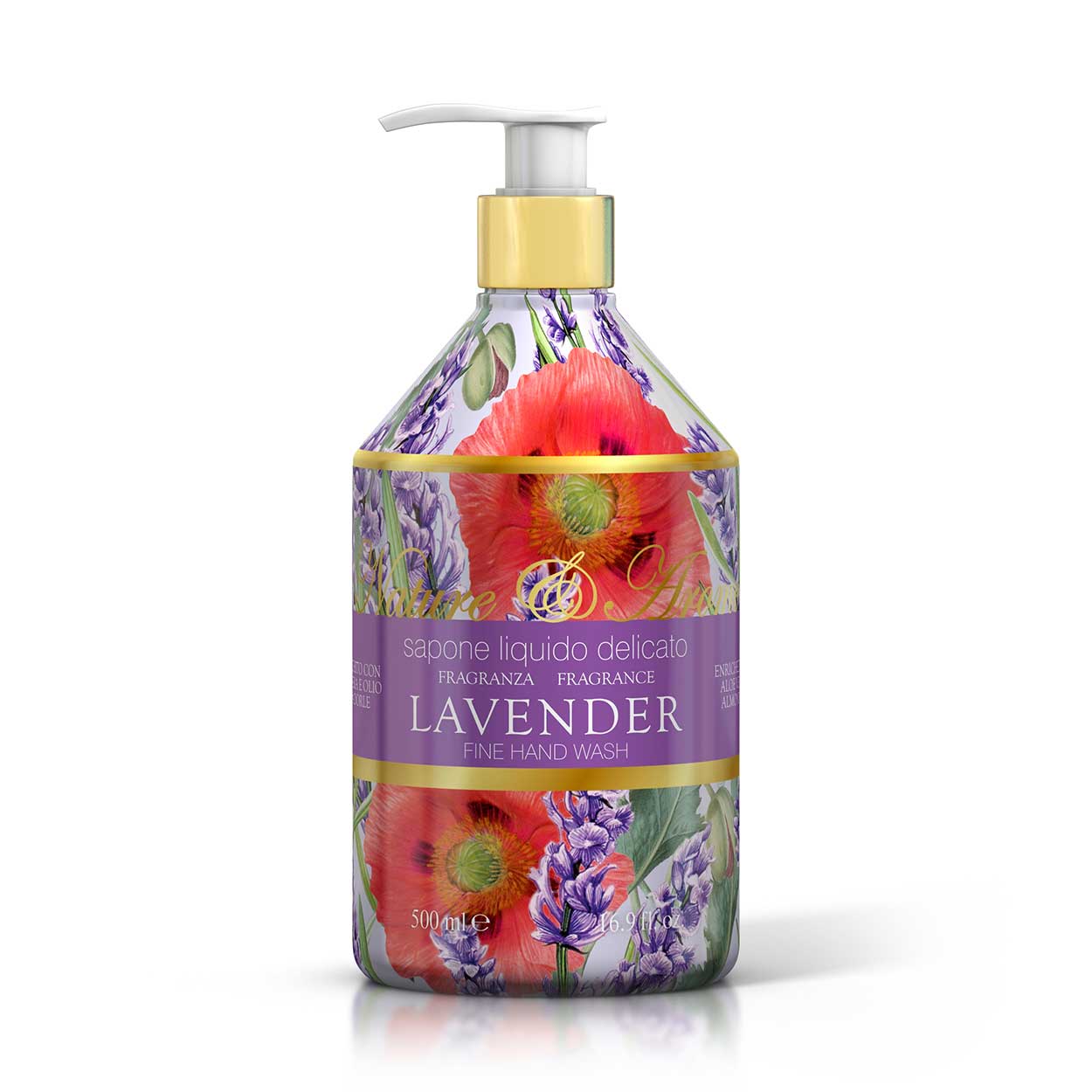 <b>Sapone liquido mani da 500 mL</b></br>Nature&Arome</br><i>Linea Lavender</i>