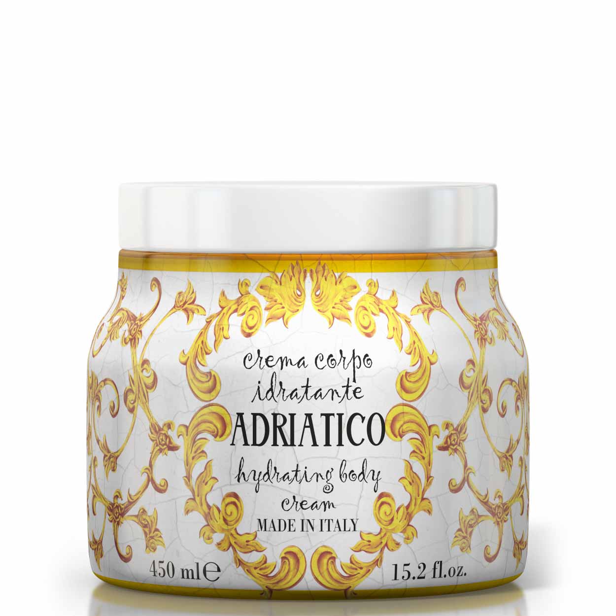 <p><b>Moisturizing Body Cream 450 mL</b><br />
jarmine and amber<br />
<i>Adriatico range</i></p>
