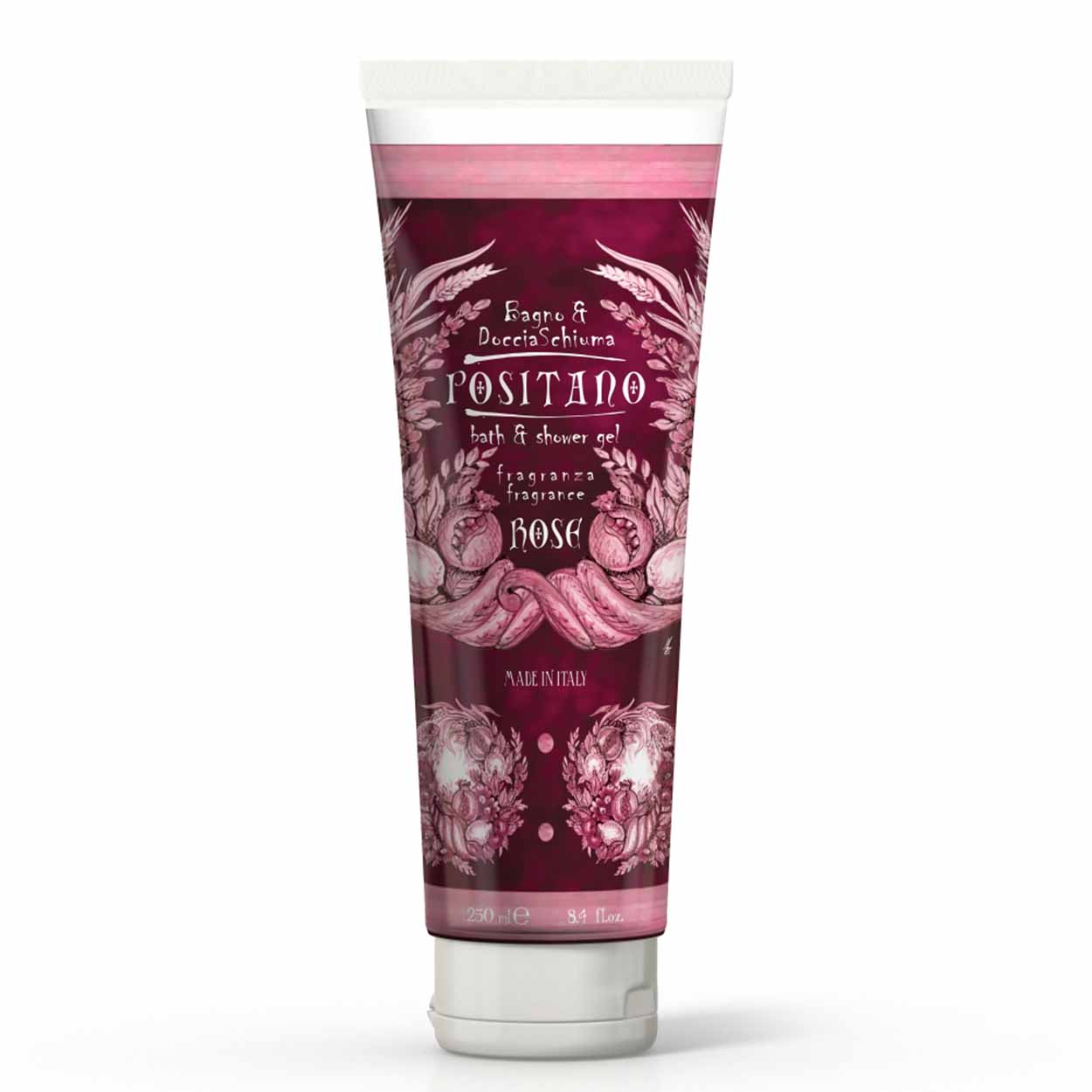 <p><strong>Shower gel in Tube 250 mL</strong><br />
damask rose<br />
<em>Positano Range</em></p>
